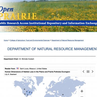 Screenshot of Open Prairie webpage