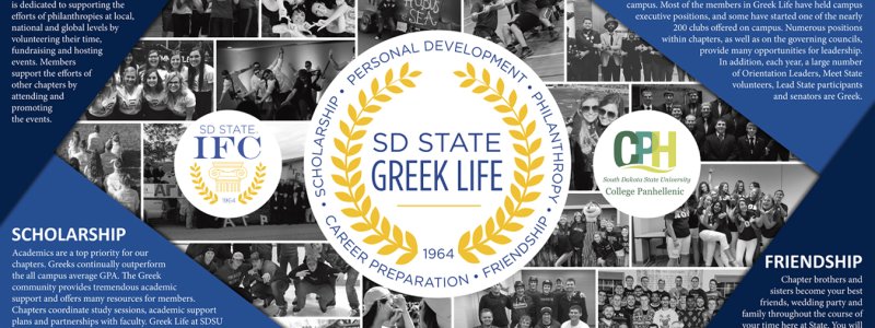 SDState Greek Life, Philanthropy, Personal Development, Scholarship, Friendship