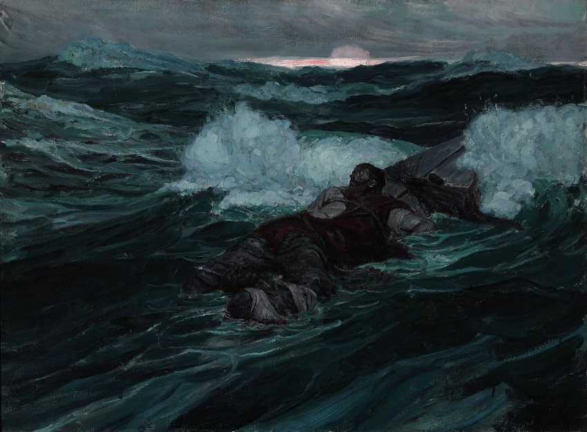 Harvey Dunn, In the Open Sea, oil on canvas, 1928