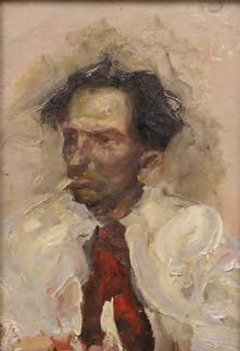 Harvey Dunn, untitled (man's bust), oil on canvas, n.d.