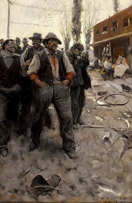 Harvey Dunn, True Stories of Crime, oil on canvas, 1907