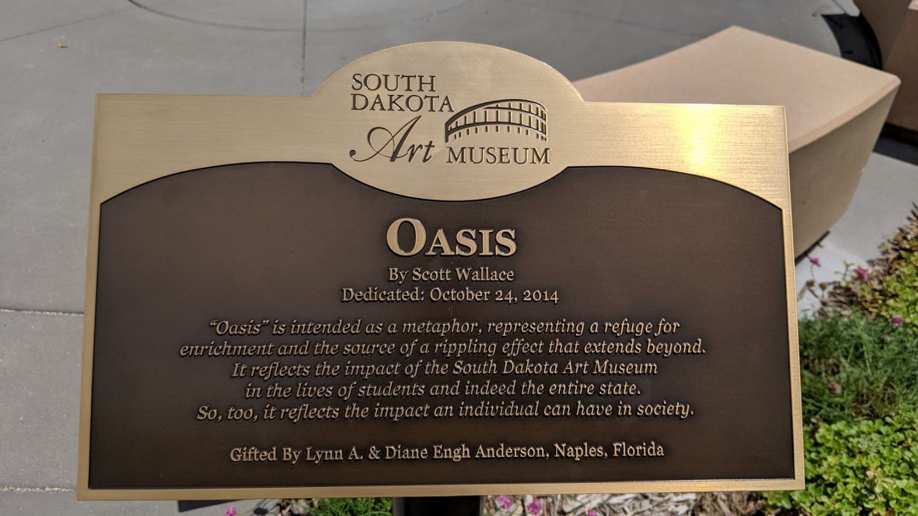 "Oasis" Dedication Plaque