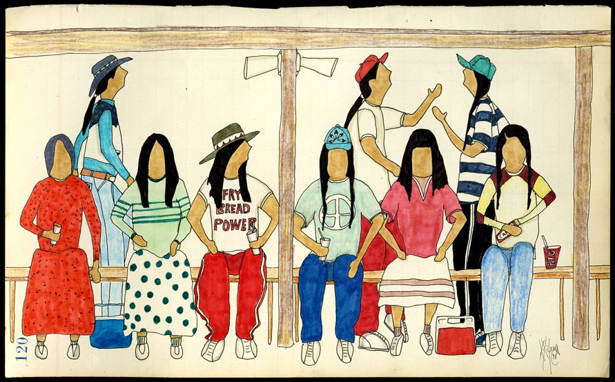 Dwayne Wilcox, Oglala Sioux  untitled, 1998 ink and pen on paper South Dakota Art Museum, 2008.01. Gift of Betty L. Beer Franklin. © Dwayne Wilcox
