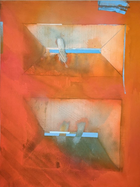 James Eisentrager, "Plunkette #2," acrylic on canvas, 1973 South Dakota Art Museum Collection, 1996.05.2. Gift of Professor and Mrs. James A. Eisentrager.