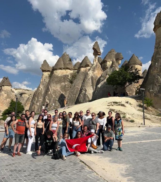 Students on an international experience in Turkey.