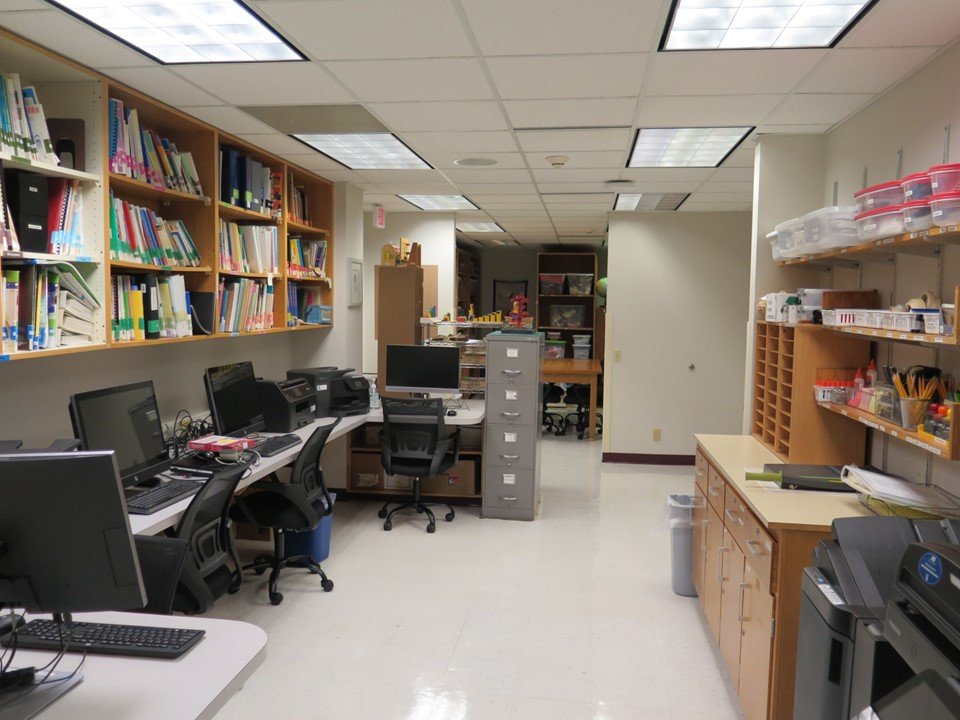 The resource room is where teachers can work on lesson planning and the making of materials. 