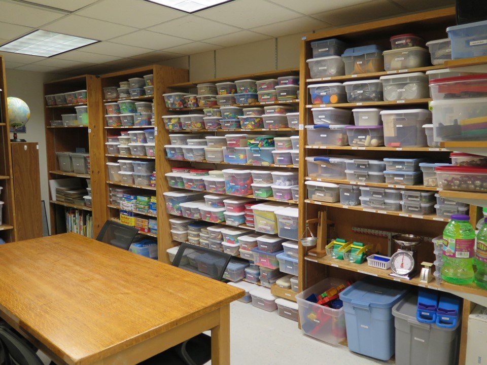 The resource room and some of the materials for use in the program.