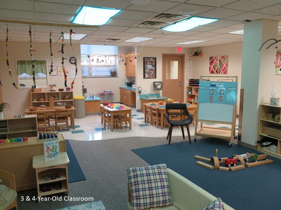 The 3 & 4 year old preschool classroom overall perspective. 