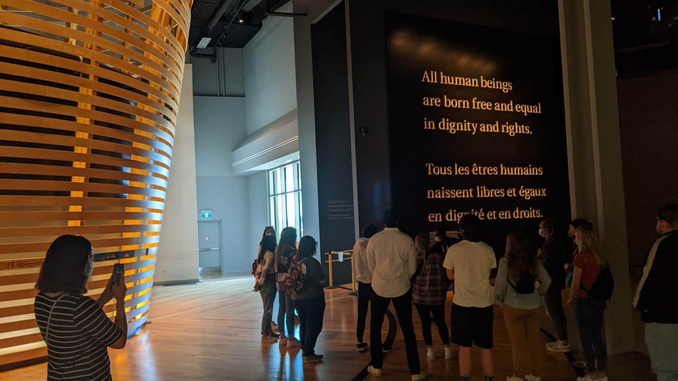 Fishback Honors College students at the "Canadian Museum for Human Rights" in Winnipeg, Manitoba, Canada