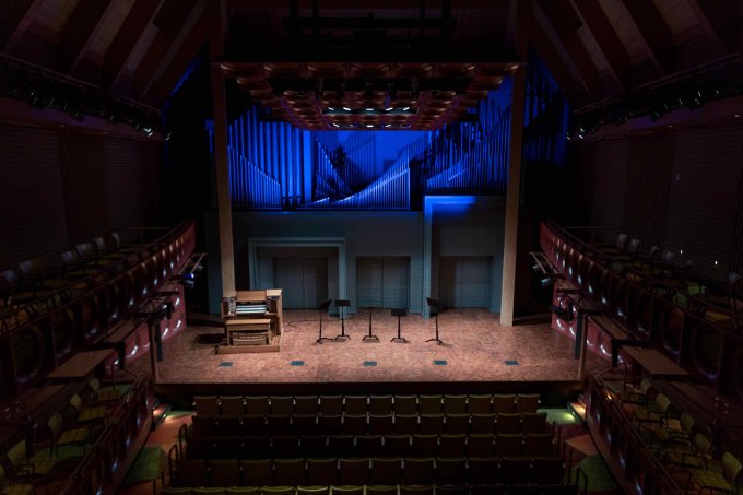 Founders Recital Hall from the balcony.