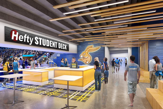 The Hefty Student Deck will be a student-centered space featuring a student club area and hospitality deck.