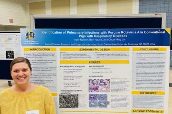 Nelsen with her Poster at SDSU Day of Scholars