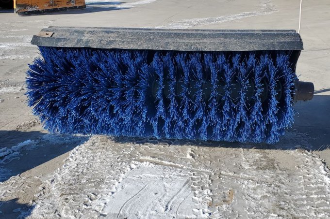 Blue sweeper brush attachment