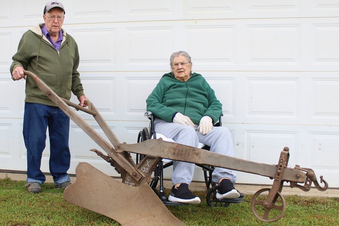 Marvin and Marilyn Steinback of Brookings County donated a Wiard X130 hillside wood beam reversible walking plow to the South Dakota Agricultural Heritage Museum.