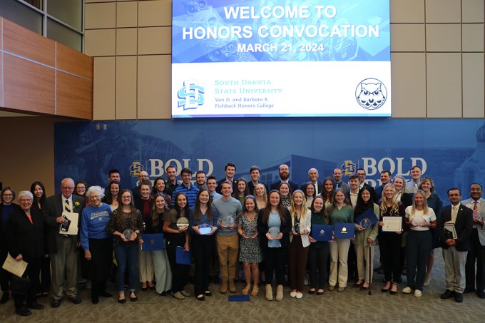 Honors students at the 2024 Van D. and Barbara B. Fishback Honors College Convocation. 