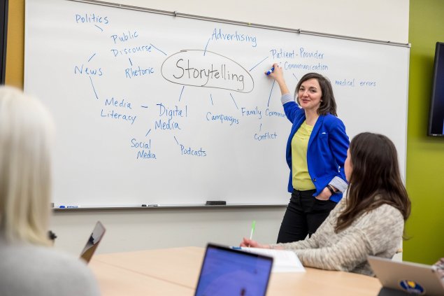 Jenn Anderson teaching graduate students