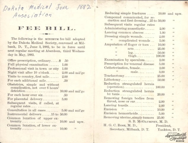 Pricing of the medical fee bill