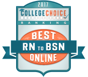 2017 College Choice Rankings Best RN to BSN Online Badge