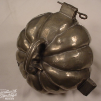 Closed Pumpkin Ice Cream mold made of pewter
