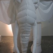 Billie Grace Lynn: "White Elephants" - large white inflated elephants