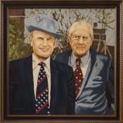 Mel Spinar painting of "Hilton M. Briggs and Elmer H. Sexauer"