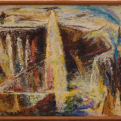 Gary Bigbear, "Creation Series #2," 2001, oil on canvas; South Dakota Art Museum 2002.06.01. Kay Cheever Memorial Gift .