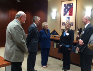 Dr. Burns, Tom Daschle and Madeline Albright visting in the Daschle Study