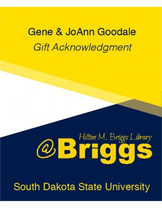 "Gene and JoAnn Goodale Gift Acknowledgment bookplate, Briggs Library, SDSU"