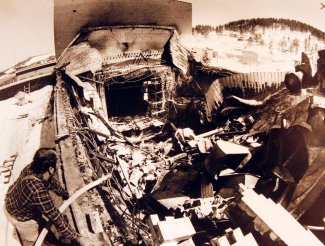 "Image of Homestake Opera House fire damage."