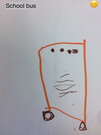 Child's drawing: school bus