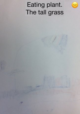 Child's drawing: Eating plant. The tall grass.