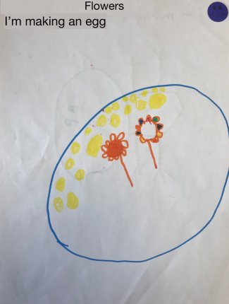 Child's drawing: I'm making an egg