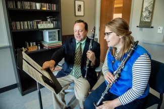 Dr. Walsh working with a clarinet student