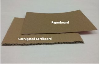 Corrugated cardboard and paperboard sample