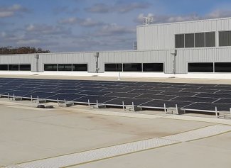 Solar panels on Raven Precision Agriculture Center