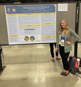 Vanden Hull with her poster at APhA