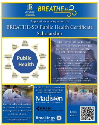 Public Health Certificate Scholarship flyer