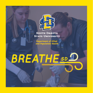 BREATHE banner logo with yellow