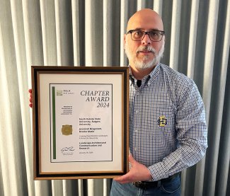 Jeremiah Bergstrom, lecturer of landscape architecture in the South Dakota State University School of Design, has received a top award from the New Jersey Chapter of the American Society of Landscape Architects for a collaborative project on rising floodwaters.