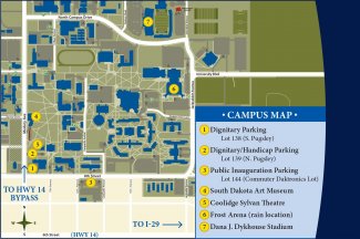 Parking and event locations for Inauguration of Barry H. Dunn