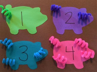"Finished Pig Tail Matching Game"