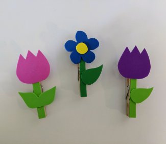 "Clothespin Flower Magnets"